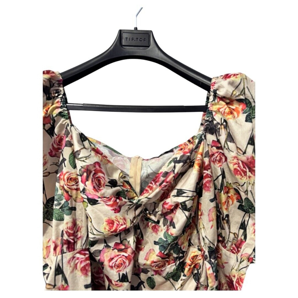 Floral Puff Sleeve Midi Dress - Picture 5 of 7